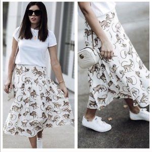 Monkey King Skirt H&M Pleated Midi Skirt Size 10